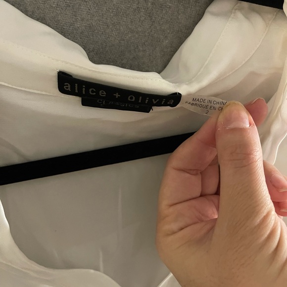 Alice + Olivia Priscilla white button down mini dress size 2 - Picture 9 of 9